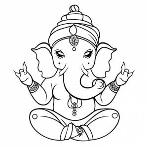 Ганеш джаянти лорд ганеша рисованной мультфильм наклейка иконка концепция изолированная иллюстрация