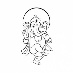 Лорд ганеша рисует вектор контура руки