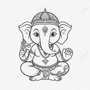рисунок лорд ганеша татуировки печать  цветной контур эскиз вектор PNG , рисунок татуировки, рисунок крыла, цветной рисунок PNG картинки и пнг рисунок для й загрузки