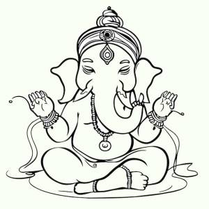 Ганеш джаянти лорд ганеша рисованной мультфильм наклейка иконка концепция изолированная иллюстрация