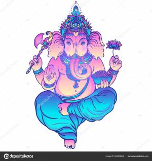 Красивый ручной рисунок племенного слона