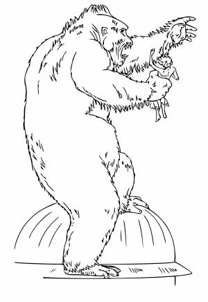 Раскраска Кинг Конг Крыша