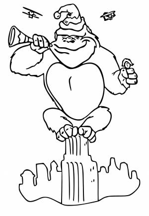 Раскраска Кинг Конг Забавный