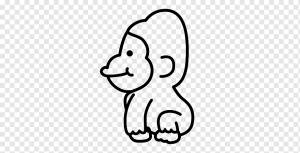 Горилла Гродд Рисование Книжка-раскраска Кинг-Конг, Горилла Акварель, белый, млекопитающее, лицо png