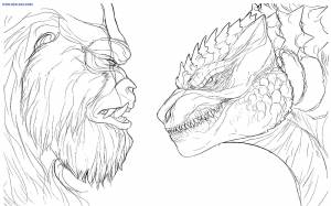 Раскраска кинг конг и годзилла