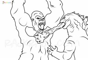 Раскраски Годзилла против Конга