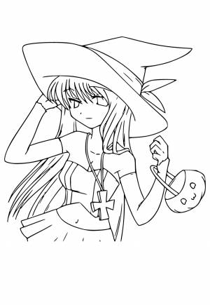 Раскраска Аниме Хэллоуин