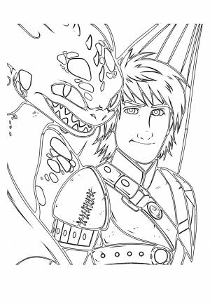 Раскраска Как Приручить Дракона Персонажи