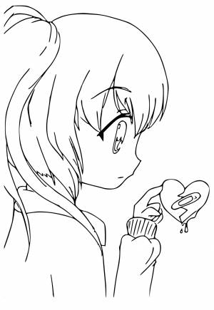 Раскраска Аниме Грусть
