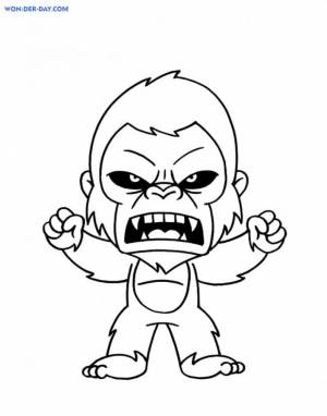 Раскраска Чиби Кинг Конг