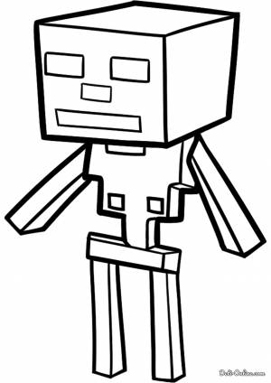 Раскраска Скелет Minecraft