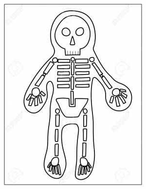 Halloween Coloring Page With A Skeleton