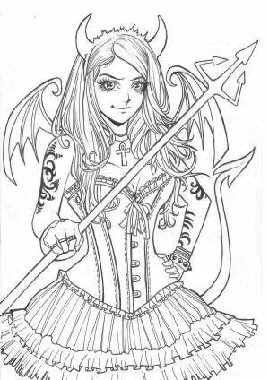 Раскраски Демон девочка