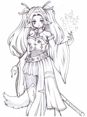 Девушка демон арт аниме