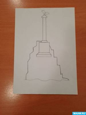 Мастер-класс по рисованию в смешанной технике «Памятник Затопленным кораблям» с детьми старшей группы