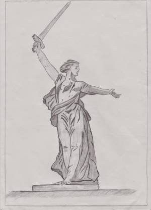 Родина мать рисунок карандашом