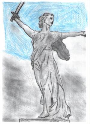 Родина мать зовет рисунок карандашом