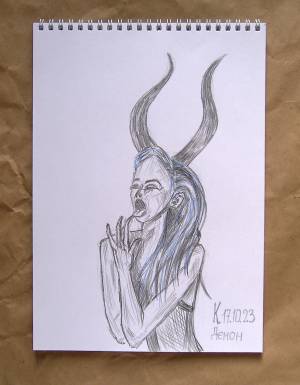 Рисунок Демон Inktober23