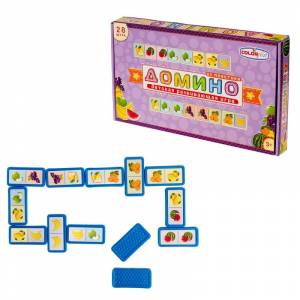 детское домино Colorplast с рисунком Фрукты, 28 элементов, цены в Москве на Мегамаркет