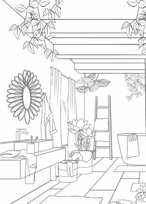 Раскраска скетчбук OUTLINES Interior Designer Дизайн интерьера OUTLINES