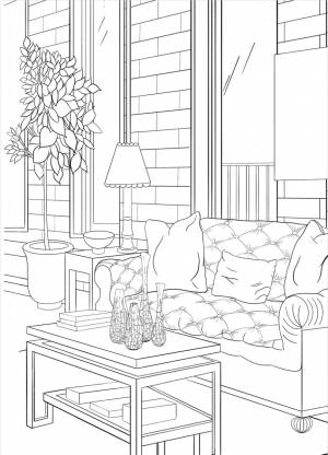 Раскраска скетчбук OUTLINES Interior Designer Дизайн интерьера OUTLINES
