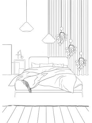 Раскраска скетчбук OUTLINES Interior Designer Дизайн интерьера OUTLINES