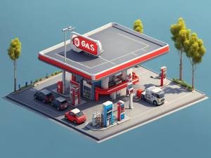Изометрический 3d-дизайн азс