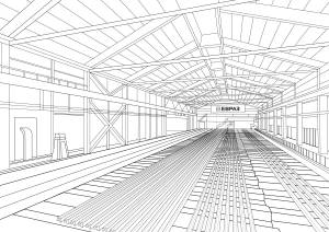 Иллюстрация Раскраска для завода Евраз в стиле 2d, графика