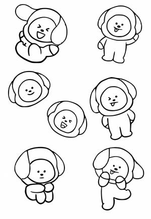 Раскраска БТ21 Эмоции