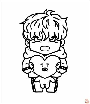 Бесплатные раскраски BT21 для печати