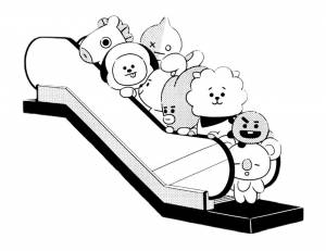 Раскраска БТ 21 на эскалаторе