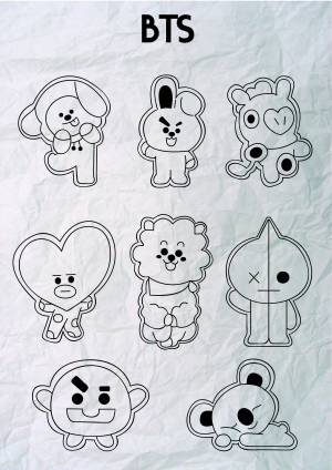 Файл STL НАБОР ДЛЯ ВЫРЕЗАНИЯ ПЕЧЕНЬЯ BTS ・Дизайн 3D принтера для загрузки・Cults