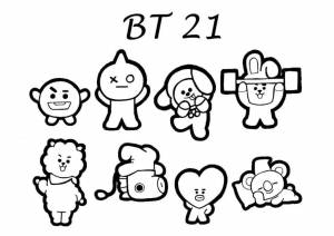 Bt21 рисунки раскраски