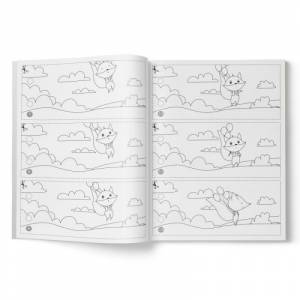 Книжка-раскраска Волшебная анимация Однажды в зоопарке, 160х120мм