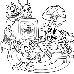 Раскраска Cuphead для ребенка