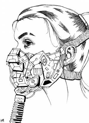 Рисунки в стиле киберпанк карандашом