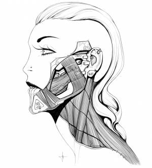 Рисунки в стиле киберпанк карандашом