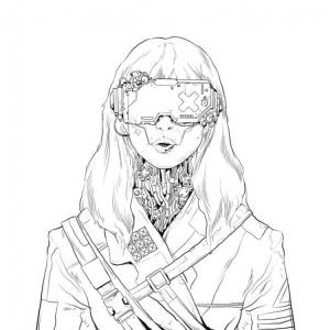 Киберпанк раскраска