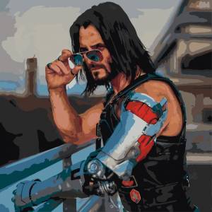 Раскраска Картина по номерам Киберпанк, Джонни Сильверхэнд