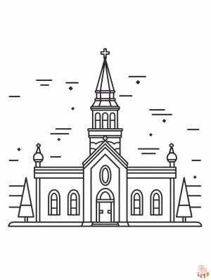 Раскраски церковь Раскраски для печати,  и легко