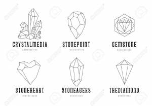 Hand-drawn Crystal Shapes With Text