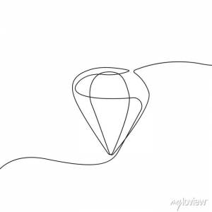 Crystal continuous line drawing