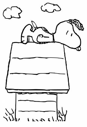 Раскраска Снупи Крыша