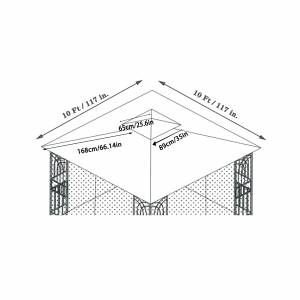 Flash Sale]10x10 футов, двойная крыша для внутреннего дворика, ткань сменный навес Top, коричневый