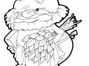 Леший раскраска