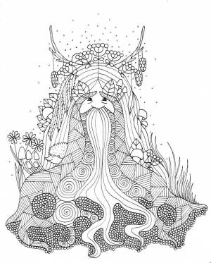 рисовальщина леший леснойдух графика лес фольклор мифологияраскраска