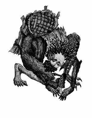 Иллюстрация Леший в стиле 2d, академический рисунок, графика