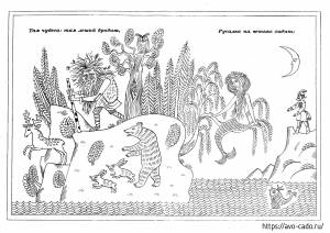 Раскраска у лукоморья дуб зеленый со стихотворением