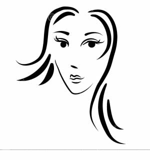 Раскраски девушки, Раскраска Лицо девушки Контур девочки