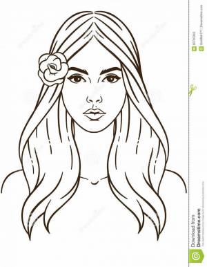 Раскраски Девушки лицо рисунок